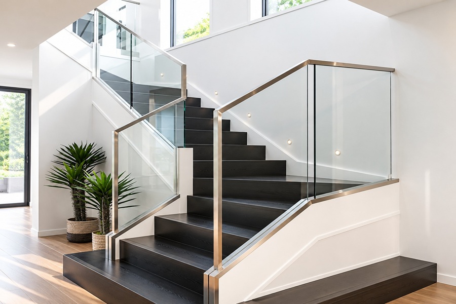 Mẫu tay vịn cầu thang inox hiện đại